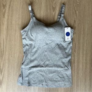 Nursing Cami Tank with Build-in Bra Size L Gray Color